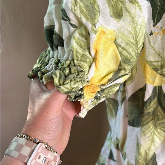 H&M Linen Sundress with Lemon Print Size L - Picture 4 of 7